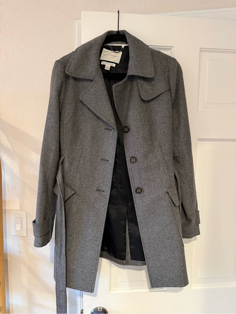 Banana Republic Women's Grey Wool Pea Coat